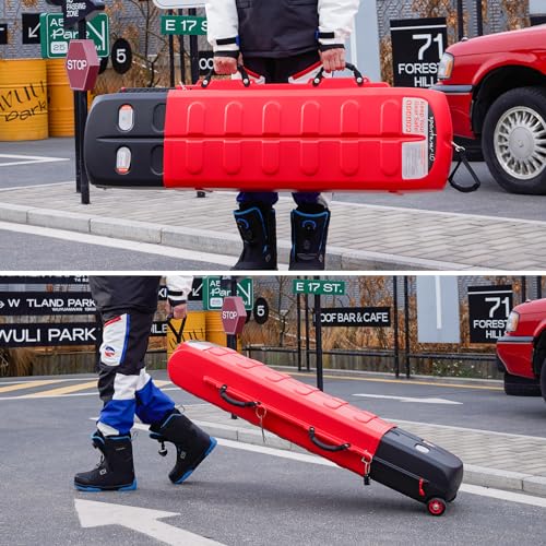 XCMAN Ski Case for Air Travel Hard Storage Portable Cart Case Suitable for Snowboards,Fishing Rods, Water skis,Spearfishing - size: 124L