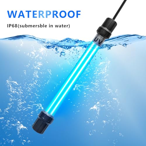 32W Aquarium UV Light for 200-3000 Gallon, UV Pond Water Clarifier for Koi Pond, Swimming Pool, Spa, Large Fish Tank, Cold Plunge UV Light for Pond Algae Control - size: 32W/For 3000 Gallon