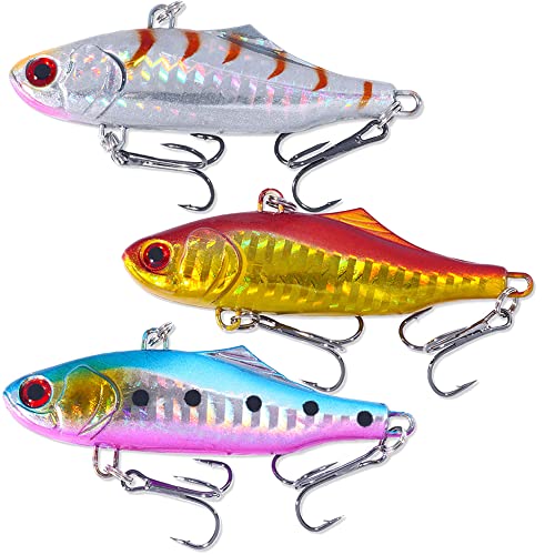 Lipless Crankbait, Rattle Trap Fishing Lures for Freshwater Saltwater, Lipless Crankbaits for Bass Fishing Lure Set for Bass Trout Walleye Redfish Pike, 5pcs with Box - color: C:2.95in/0.8oz/5pcs