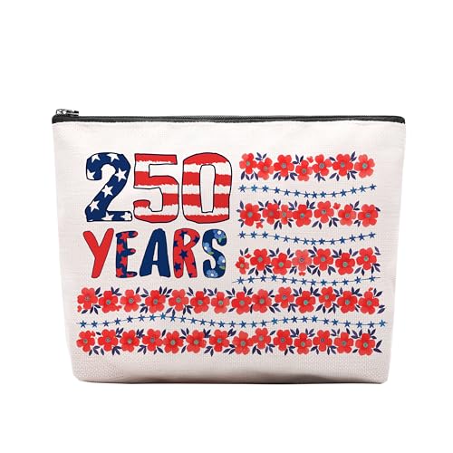 Patriotic Makeup Bag, American 250th Gifts For Women, American 250th Anniversary Makeup Pouch, Travel Toiletry Bag With Zipper, Patriotic Bag Gifts For Women, Travel Toiletry Bag - color: 250th