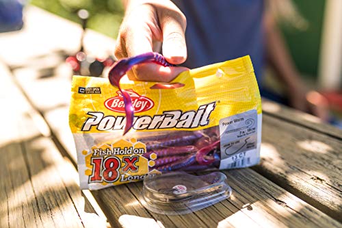 Berkley PowerBait Power Worms Fishing Soft Bait - color: Blue Fleck Firetail, size: 7" (13 Count)