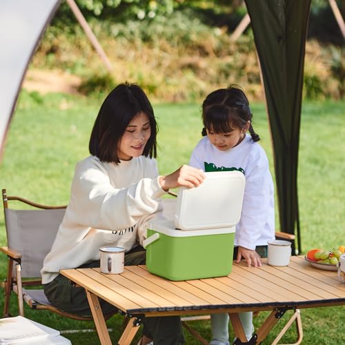 Naturehike 5.3/15/19 QT Hard Cooler, Insulated Ice Chest Box, Portable Ice Retention Cooler for Beach Camping Picnic Fishing Barbecue - color: Green, size: 5.3QT