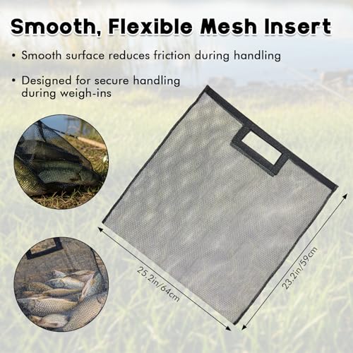 Riverruns Detachable Mesh Inner Liner for Fish Weigh-In Bag Non-Slip Flexible Mesh Insert for Lifting Weighing Transferring Easy Cleaning Tournament Replacement Inner Bag - style: Mesh Bag