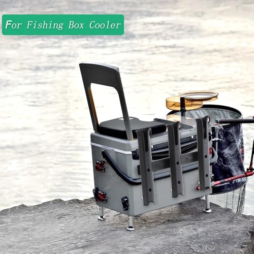 VTurboWay 3-Tube Adjustable Fishing Rod Holder, Removable Pole inserter, Self-Adhesive for Fishing Box Cooler, Drilling installation for Boat Yacht Kayak Fishing, Spinning Plastic, Black