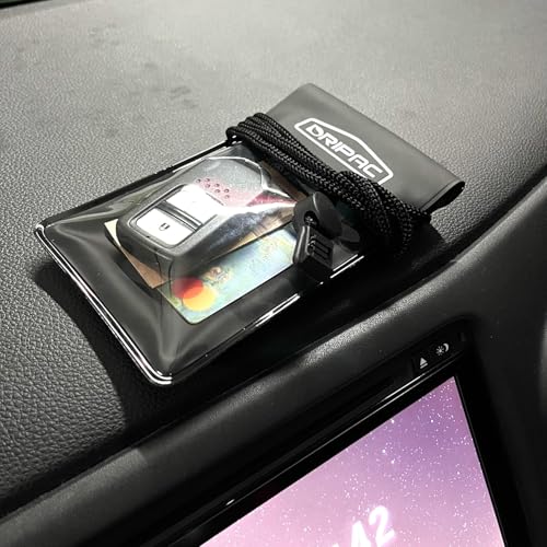 DRIPAC Floating Waterproof Car Key FOB Case Wallet Dry Bag Waterproof Pouch Holder for Driver License Credit Card ID Cash Badge (Black)