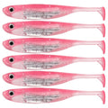 QualyQualy Soft Plastic Swimbait Paddle Tail Shad Lure Soft Bass Shad Bait Minnow Paddle Tail Swim Bait for Bass Trout Walleye Crappie - 2.75in, 3.14in, 3.94in, 5in - color: 6#, size: 2.75in - 6Pcs