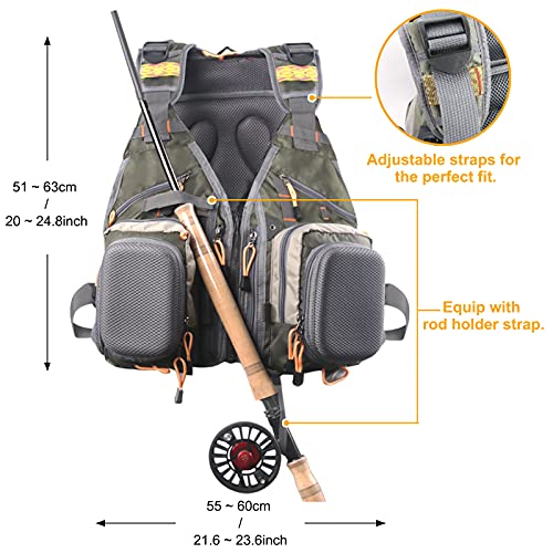 M MAXIMUMCATCH Maxcatch Fly Fishing Vest Pack for Men and Women Adjustable Outdoor Fishing (Vest/Sling Pack/Backpack) - style: Vest With Deluxe Large Pack Sbs