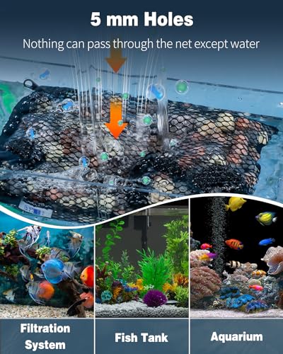 Pawfly 8 Pcs Aquarium Filter Media Bags, Fish Tank Coarse Mesh Bag with Plastic Zipper Soft Aquarium Mesh Bag for Activated Carbon, Bio Filter Balls, Filter Stones, Ceramic Rings(8" x 5.5") - size: 8" x 5.5"