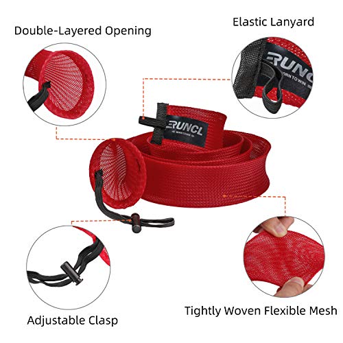 RUNCL Fishing Rod Sleeves & Reel Bags, Spinning/Casting Rod Socks & Spinning/Baitcasting Reel Covers - Protection Solution, Space Saver, Perfect Storage - Fishing Pole Sleeves & Reel Pouch (2 Pack) - color: Casting Rod Sleeves*2pcs,(Red)
