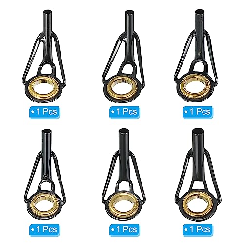 PATIKIL Fishing Rod Tip Repair Kit Stainless Steel Pole Ring Guide Replacement for Saltwater Freshwater Fishing - color: Golden, size: 1.8-2.8mm