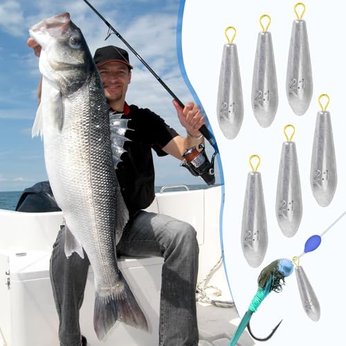 Landhoow Drop Shot Fishing Sinker Weights Kit Freshwater Catfishing Fishing Sinker Bass Casting Removable Line Saltwater Streamlined Snap Weight for Trolling Surf Tackle - size: 2.1 oz