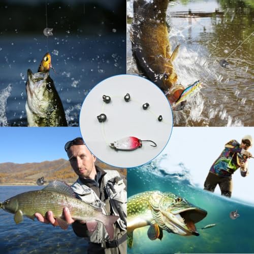 SANWEAL120PCS/200PCS Fishing Weights Sinkers - Premium Split ShotFishing Weights Sinkers - Round Removable Fishing Sinkers - 5/6 Sizes - style: Duckbill/120