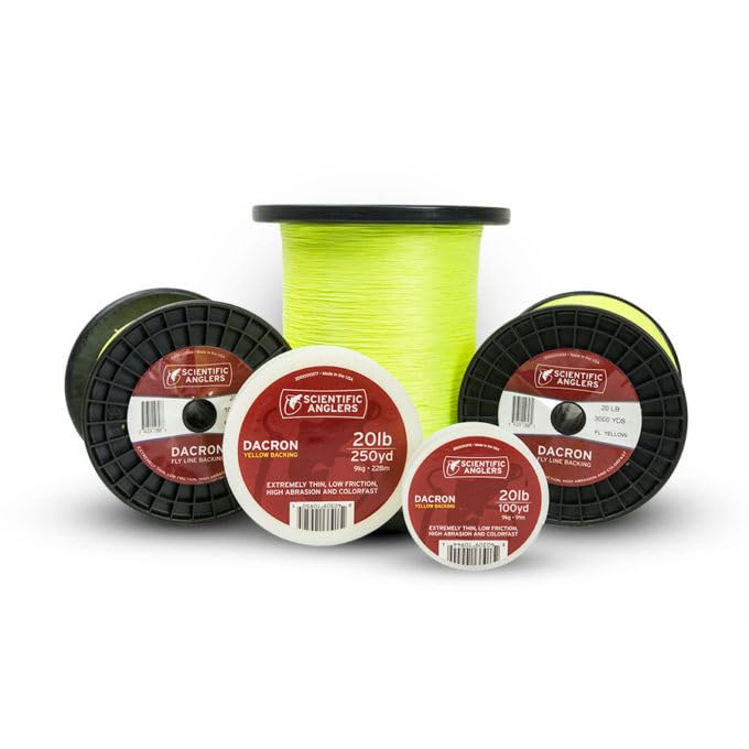 SA Fly Line Backing, Dacron, 20 lb Test, Yellow - 100, 150, 200, 250, 300, 400, 600 up to 5000 yds (200 yds)
