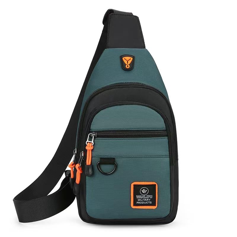 Sling Bag Small Sling Backpack Travel Backpack Hiking Daypack Adjustable Shoulder Strap Chest Bag Multipurpose Cross Body Bag(Green) - color: Green