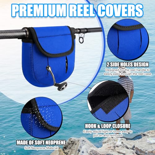 Fishing Spinning Reel Covers Case for 2000-6000 Series Baitcasting Trolling Fishing Reels Protective Bag Case Pouch Sleeve Gloves - color: Blue, size: 2000-3000 Spinning Reel