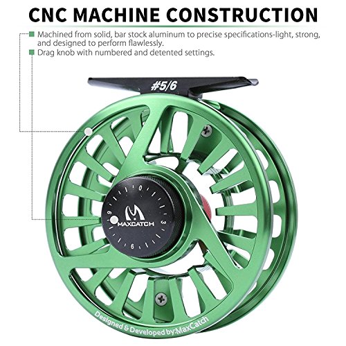 Maxcatch AVID Fly Fishing Reel with CNC-machined Aluminum Body - 1/3, 3/4, 5/6, 7/8, 9/10 Weights(Black, Green, Blue) - color: Fly Reel Green, size: 1/3wt