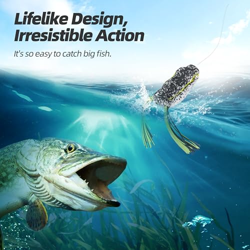 Soft Frog Lures, Topwater Swimbaits for Bass Fishing, Realistic PVC Design, Weedless Hooks, Perfect for Freshwater & Saltwater, Effective Fishing Lures for Pike & Snakehead - style: 5pcs-style a