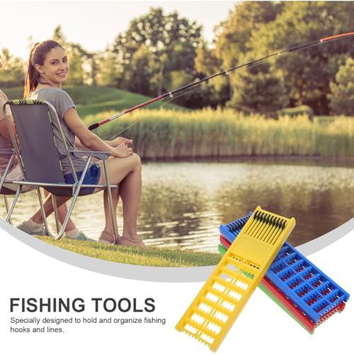 HANABASS Fishing Line Holder and Hook Organizer with Spring-Loaded Leader Holder Compact Lightweight Plastic Design for Secure Fishing Line Storage 8.07X2.36X0.59In