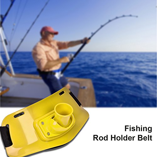 90?? Adjustable Fishing Waist Belts Rod Pole Holder Fighting Fish Tackle - color: Yellow