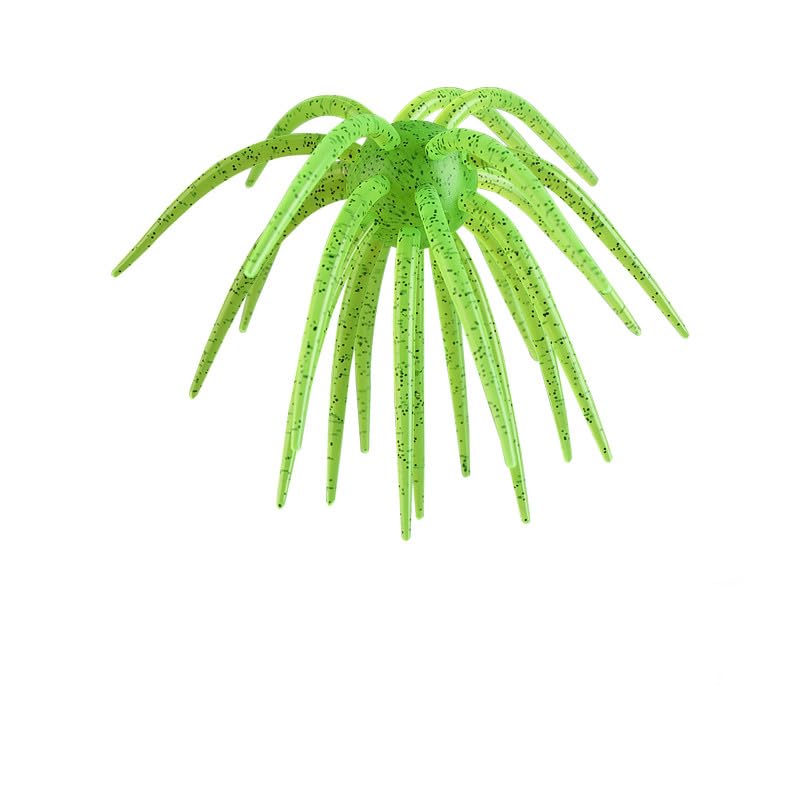 6Pcs Sea Urchin Bait, Realistic Fuzzy Dice Fishing Lure for Bass & Perch, Floating TPR Swimbait with Reflective Stars, 6 Colors Artificial Worm Bait for Saltwater & Freshwater - color: D, size: 5.12"