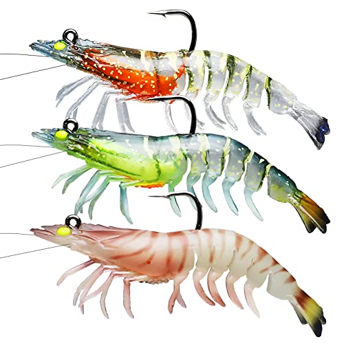 TRUSCEND Duramax Pre-Rigged Fishing Lures with BKK Jig Hooks, 10X Tear-Resistant TPE Soft Swimbaits for Bass Striper Trout Crappie Walleye Grouper, Lifelike Fishing Baits for Saltwater and Freshwater - color: A3-4.3"-0.75oz