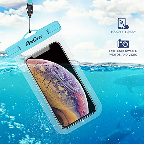ProCase 2 Pack Waterproof Phone Pouch Case, 7" Universal Underwater Cellphone Dry Bag for iPhone 17 Air 16 15 14 13 Pro Plus Max 12 11, Galaxy S24 S23 S22 Ultra Pixel -Blue/Pink - color: Blue/Pink