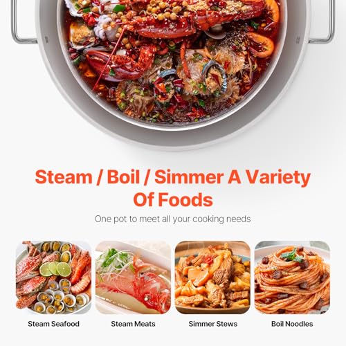 VEVOR 60 Qt Seafood Boiling Kit with Strainer, Outdoor Seafood Boil Pot and Basket, Cooking Set for Crab Crawfish Lobster Boiling, Aluminum Stockpot with 100,000 BTUs Propane Burner and Steamer Rack - style: 60-qt