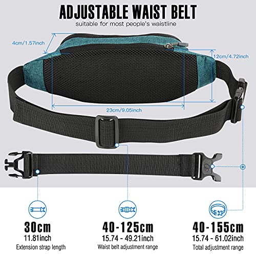 WATERFLY Fanny Pack Waist Bag: Small Hip Pouch Bum Bag Fannie Pack Phanny Fannypack Waistpack Bumbag Beltbag Sport Slim Fashionable for Jogging Hiking Hiker Woman Man - color: Green