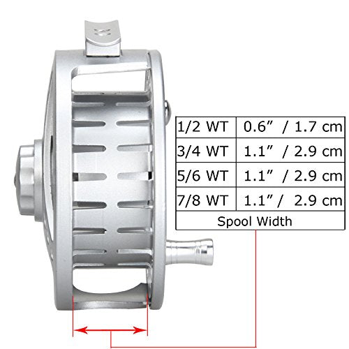 (1/2WT 3/4WT 5/6WT 7/8WT) Fly Reel with Line Combo Aluminum Alloy Large Arbor Fly Fishing Reels Weight Forward Fly Line with Braided Backing Taper Leader Pre-Tied - color: Silver Reel&Fluo Yellow Line(Pre-load), size: 3/4 WT Reel+Line