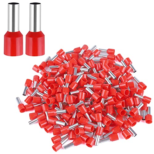 XHF 200 PCS AWG 6/16mm² Wire Ferrules Insulated Copper Crimp Connectors, Crimp Pin Cord End Terminals Red - color: 200 PCS AWG 6/16.0mm²Red
