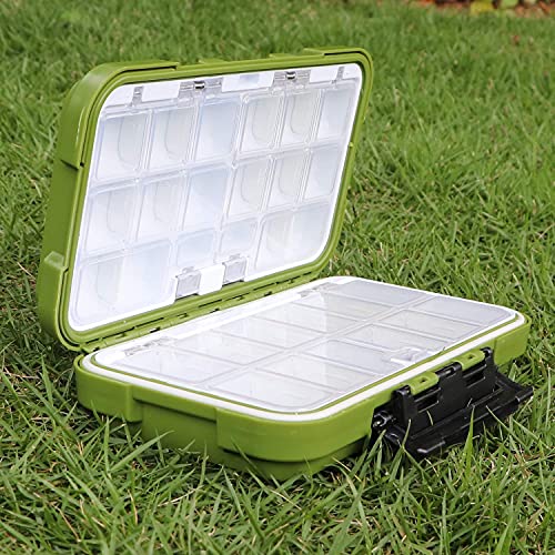 Fishing Tackle Box, Floating Storage Box, Double-Sided Fishing Lure Box with Adjustable Dividers Jewelry Organizer Making Kit Storage Container for Lure Hook Beads Earring Tool(Green) - color: Green (Size: 7.8" L x 4.2" W x 1.8" H)