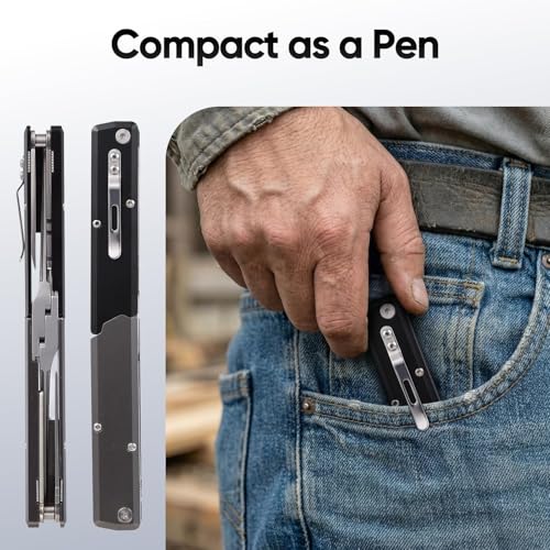 12-in-1 Folding Fishing Pliers, Compact Saltwater Fishing Tool with Braid Cutter, Hook Remover, Split Ring Opener, Stainless Steel Fishing Gear Gift for Men