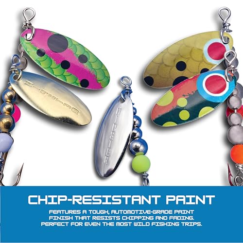 Hipster Pro Pack Rooster Tail Fishing Lures - Proven Inline Spinner Baits, Premium Trout Spinners for Trout and Salmon River Fishing, 100% USA Made by Hofmann's Lures - color: Trout Skinz