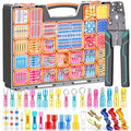 Tnisesm 1530Pcs Ultimate Heat Shrink Wire Connectors with Wire Cutter Stripper Waterproof Electrical Spade Connectors kit, Insulated Crimp Ring Fork Spade Terminal T-Tap Solder Butt Splice Connectors
