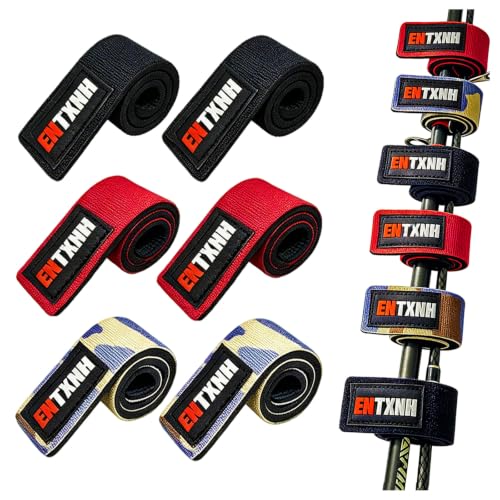 6 Pcs Fishing Rod Straps, Hook and Loop Fishing Rods Ties Rod Wraps, Stretchy Neoprene Pole Straps, Pole Belts for Casting Rods Spinning