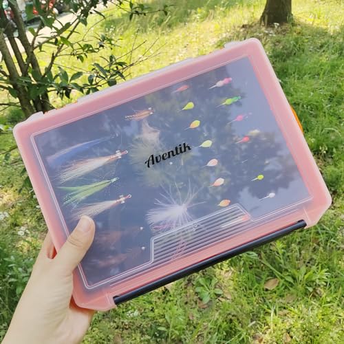 Aventik Fishing Tackle Box Slit Foam Case Jig Box Head Hooks Spinners Spoons Storage Tackle Tray (Orange-3501lure box) - style: Orange-3501lure box(2)