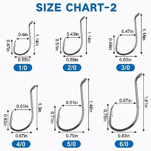 Octopus Baitholder Fishing Hooks, 120pcs Double Barbed High Carbon Steel Offset Circle Hooks Extra Sharp Bait Holder Live Bait Fish Hooks for Bass Catfish Walleye Freshwater Saltwater - size: 6/0-120PCS