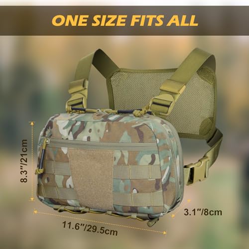 Tactical Chest Pack Bag Molle EDC Pouch Bag with CCW Compartment Adjustable Strap Workouts Fishing Hunting - color: Camouflage