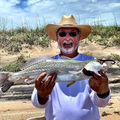 A.M. Fishing Curly Tail Jerkshad 4 Inch Soft Baits Garlic Infused,– 8 Pack – Saltwater & Freshwater Fishing Lures for Bass, Redfish, Snook, and Trout - color: Texas Broach
