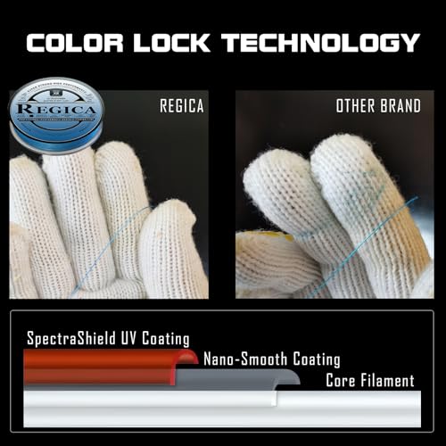 Regica Braided Fishing Line - Abrasion Resistant, Zero Stretch, Ultra-Thin Diameter, Super Strong - 4 Strand 8 Strand, 6lb-100lb, 150/300/500 Yards for Saltwater or Freshwater, Colored Braid Line - color: Moss Camo, size: 6LB (150 Yards)