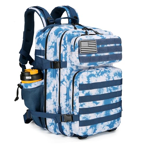 Lovelinks21 45L Tactical Assault Backpack 3 day assault pack with Molle Waterproof backpack Rucksack for Tactical Backpacks (Blue coral) - color: Blue Coral