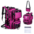 Goture Fishing Backpack, 900D Water-Resistant Tackle Backpack with Rod Holders, 58L Large Storage Gear Fishing Tackle Bag with Detachable Crossbody Bag,8 Lure Pockets,Bottle Holder for Camping Hiking - color: Bling Pink