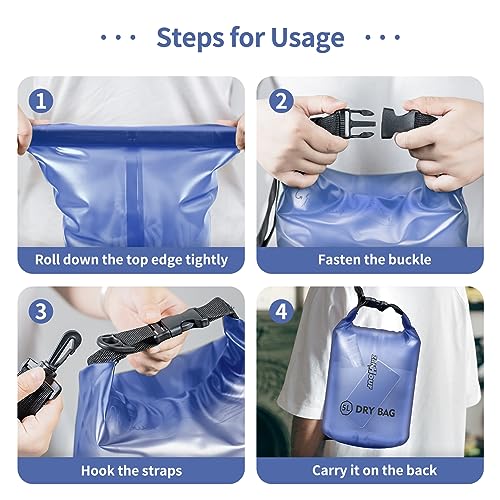 Waterproof Dry Bag - Roll Top Transparent Storage Bag,2L/5L/10L/20L,Suitable for Traveling, Swimming, Kayaking, Camping, Fishing, Rainy Day Trips - color: Blue, size: 10L