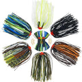 Spinner Bait Skirt Jig Skirts Replacement DIY Fishing Lure Making Supplies Soft Skirt for Spinnerbaits Bass Fishing Jigs Buzzbait Squid Jigs Fishing Lure Skirts - style: B-skirts With Rattle-12pcs