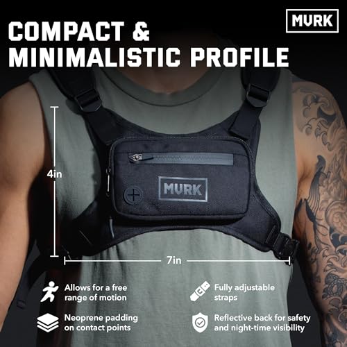 MVRK Water Resistant Running Vest Chest Pack, Phone Holder for Running, Lightweight Training Pack with Reflective Detail - color: Brown