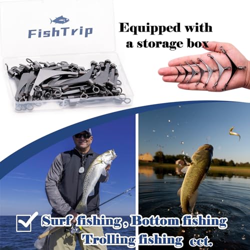 FishTrip 3 Way Swivel Fishing - 15pcs 3way Rolling Swivels Fishing Tackle Stainless Steel for Fishing Rigs Saltwater - size: 4#_15pcs