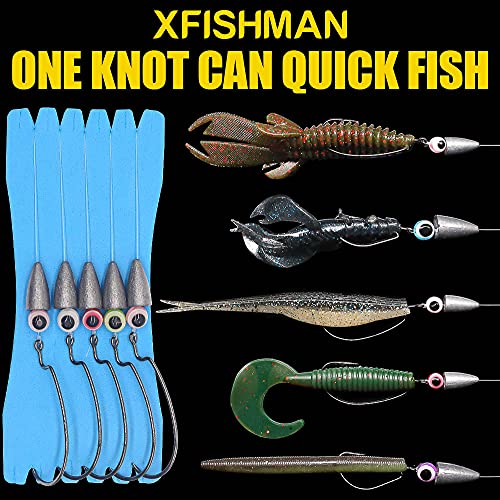 Texas-Rigs-for-Bass-Fishing-Leaders-with-Weights-Hooks-Rigged-Line-Kit - size: 3/0 Hooks-1/4 oz Weight-5pcs