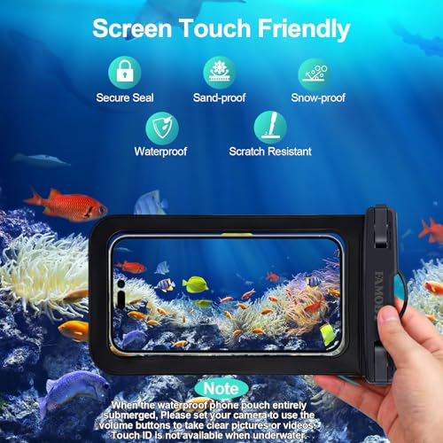 Famoby 6 Pack Multicolor Waterproof Phone Pouch,Phone Case Dry Bag,Protection Level: IP68,Beach Cruise for iPhone,Samsung,and More,Lanyard Included,(Up to 8.3”),Black,Blue,Pink,Orange,Yellow,Green - color: Multicolor 6,Black,Blue,Pink,Orange,Yellow,Green