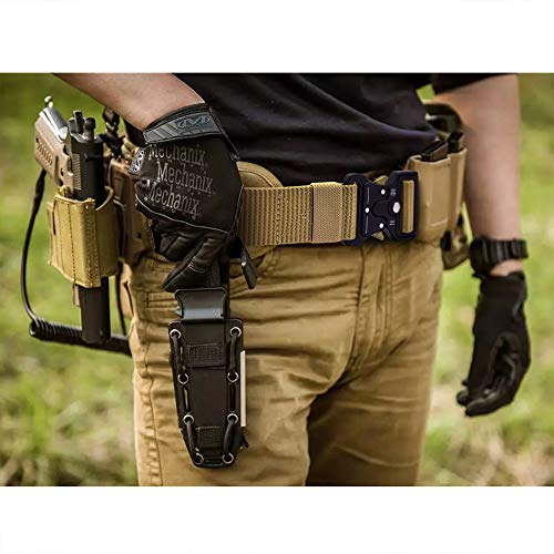 DOOPAI Tactical Belt for Men, 3Pack Military Nylon Web with Heavy Duty Quick Release Metal Buckle - color: 20 Black/Blue/Beige, size: 28-42 Waist Adjustable 125 cm (3 Pack)