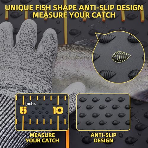 7 Pcs Fish Fillet Knife Set Fishing Cleaning Kit with 7" Stainless Steel Fillet Knife Non-slip Silicone Fish Mat Digital Scale Sharpener Scaler Cut Resistant Gloves Carrying Bag(Orange)